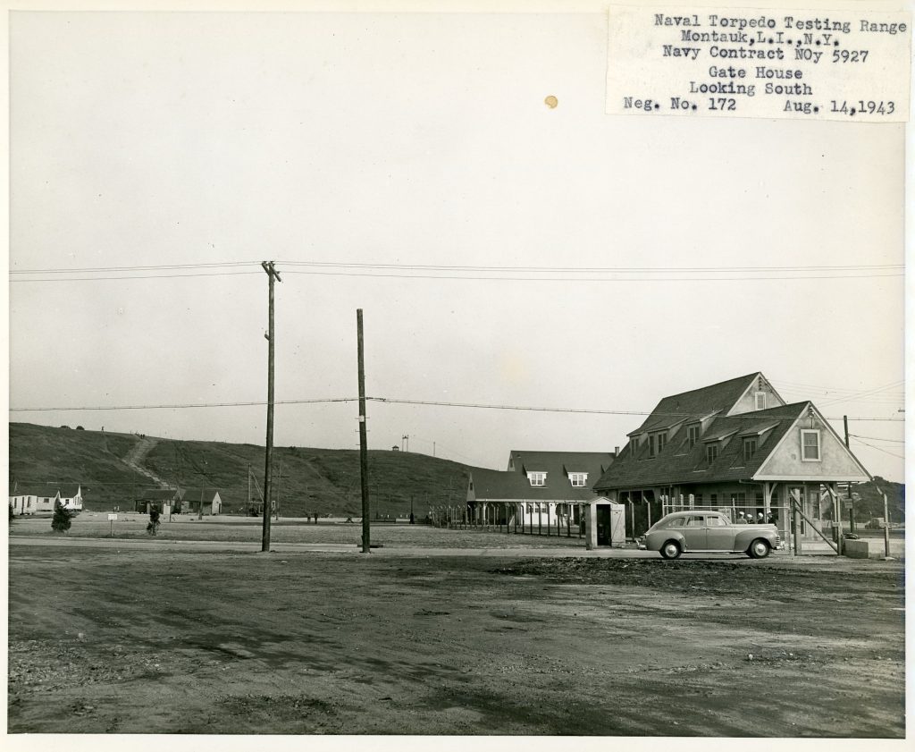 Historic train station with car from the 1940s.