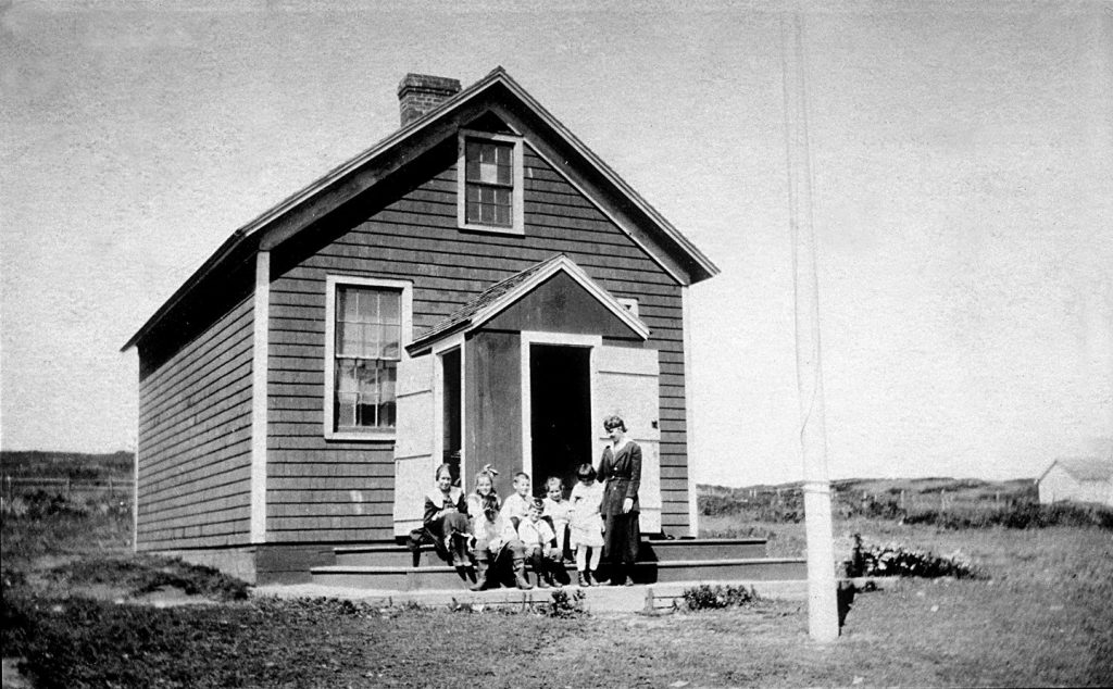 Small, old-fashioned schoolhouse